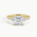 Yellow Gold, Asscher, down view