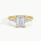Yellow Gold, Emerald, down view