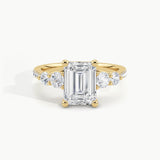 Yellow Gold, Emerald, down view