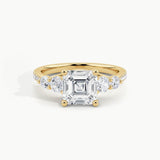 Yellow Gold, Asscher, down view