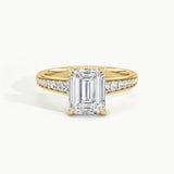 Yellow Gold, Emerald, down view