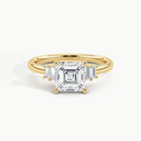 Yellow Gold, Asscher, down view