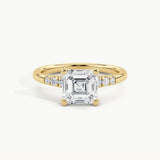 Yellow Gold, Asscher, down view