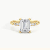 Yellow Gold, Emerald, down view