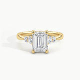 Yellow Gold, Emerald, down view