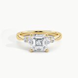 Yellow Gold, Asscher, down view