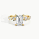 Yellow Gold, Emerald, down view