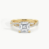 Yellow Gold, Asscher, down view