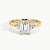 Yellow Gold, Emerald, down view