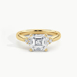Yellow Gold, Asscher, down view