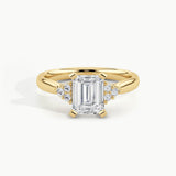 Yellow Gold, Emerald, down view
