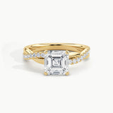 Yellow Gold, Asscher, down view