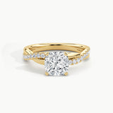 Yellow Gold, Cushion, down view