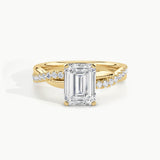 Yellow Gold, Emerald, down view