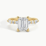 Yellow Gold, Emerald, down view