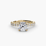 Yellow Gold, Cushion, down view
