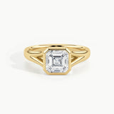 Yellow Gold, Asscher, down view