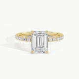 Yellow Gold, Emerald, down view