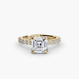 Yellow Gold, Asscher, down view