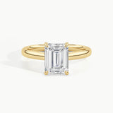 Yellow Gold, Emerald, down view