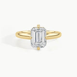 Yellow Gold, Emerald, down view