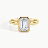 Yellow Gold, Emerald, down view