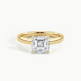 Yellow Gold, Asscher, down view