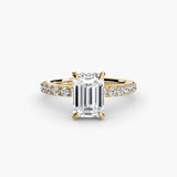 Yellow Gold, Emerald, down view