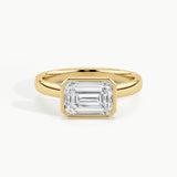 Yellow Gold, Emerald, down view