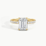 Yellow Gold, Emerald, down view