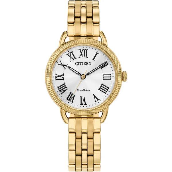 CITIZEN WHITE YELLOW GOLD WATCH