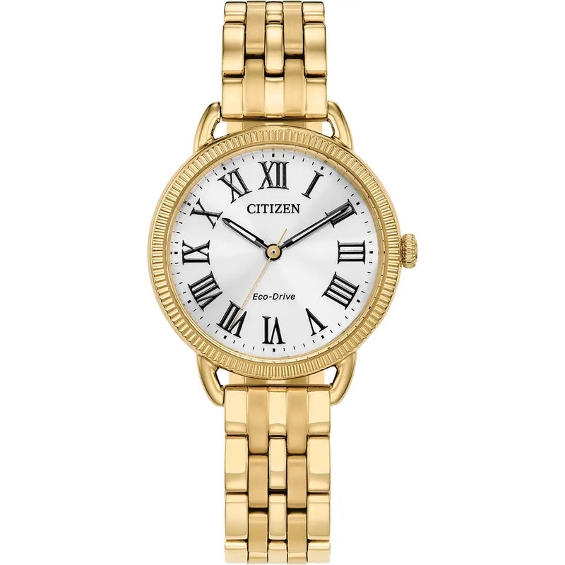 CITIZEN WHITE YELLOW GOLD WATCH