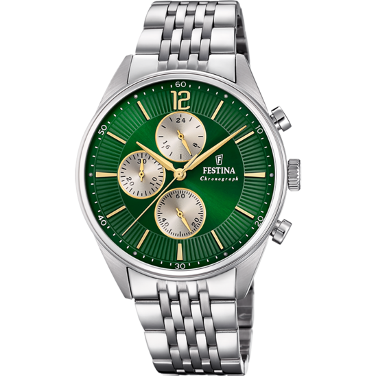 FESTINA GREEN STEEL WATCH