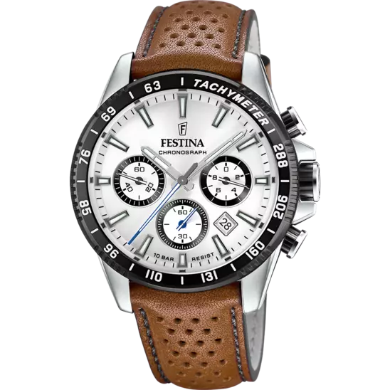 FESTINA SILVER LEATHER WATCH