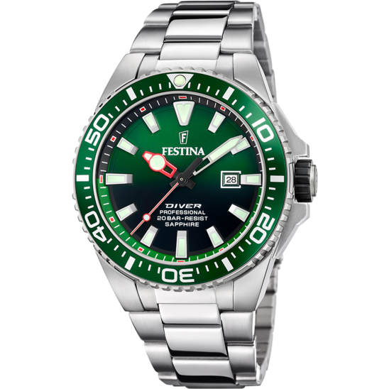 Festina Green Steel Watch