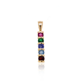 9ct Yellow Gold Family Birthstone Bar Pendant