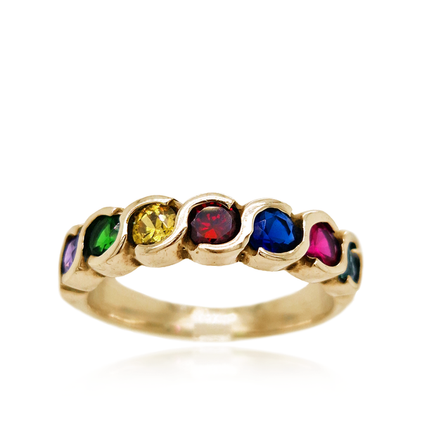 Family Birthstone Heavy S Ring 9ct Gold