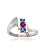 Family Birthstone Heavy Twist Ring Silver