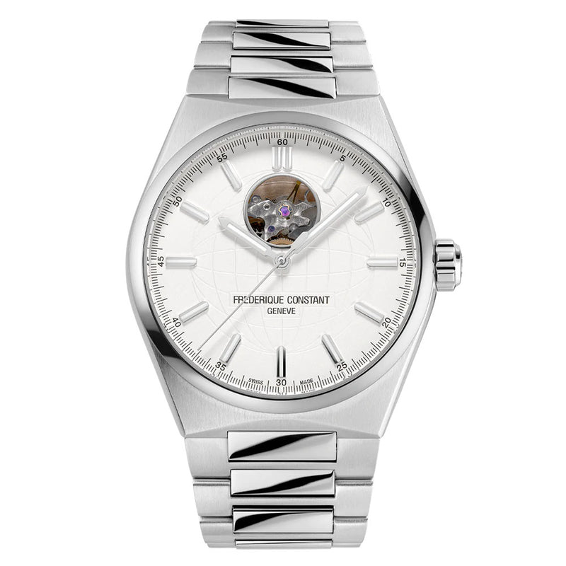 Frederique Constant Highlife Heart Beat Automatic Watch steel bracelet white dial Set