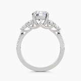 Five-Stone With Round Side Stones And Pavé Shank, front view