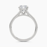 Solitaire With Graduated Channel-Set Cathedral Band, front view