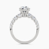 Solitaire With Graduated Round Accents On Shank, front view