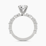 Solitaire With Alternating Marquise Accents On Shank, front view