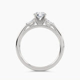 Solitaire With Double Marquise Cluster, front view