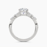 Solitaire With Double Marquise And Round Cluster Shoulders, front view