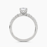 Solitaire With Pavé Multi-Cluster Shoulders, front view