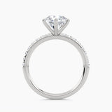 Solitaire With Pave Set Shank, front view