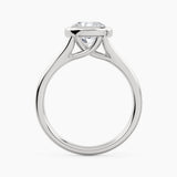Solitaire With Thin Bezel Setting And Plain Split Shank, front view