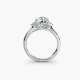 Solitaire With 3 Round Stones On Each Shoulder, front view