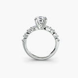 Solitaire With Graduated Marquise & Round Accents, front view